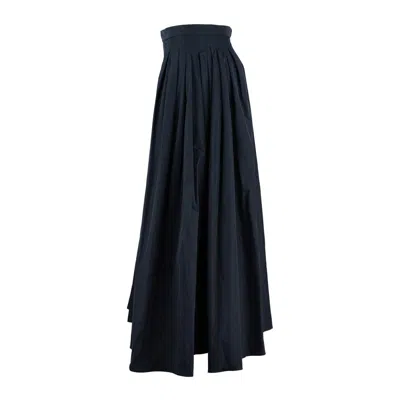 Max Mara Jokey Pleated Water Repellent Taffeta Skirt In Blue