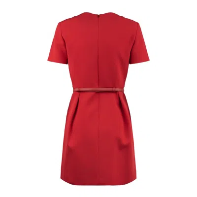 Max Mara Red Cady Minidress In Red