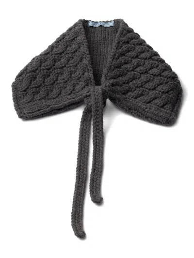 Prada Cable-knit Wool Collar In Multi