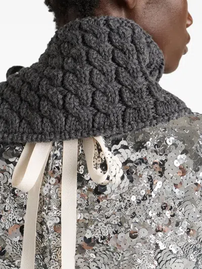Prada Cable-knit Wool Collar In Multi