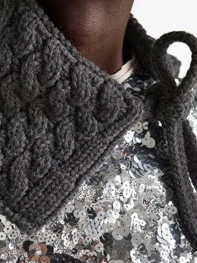Prada Cable-knit Wool Collar In Multi