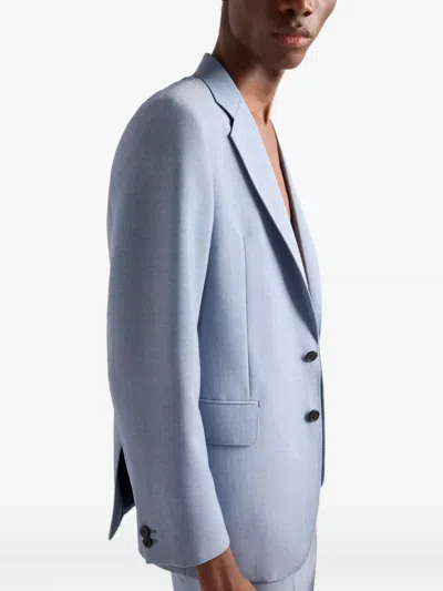 Prada Single-breasted Wool And Mohair Jacket In Blue