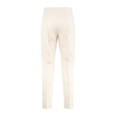 Max Mara Cotton Blend Flared Pants In White