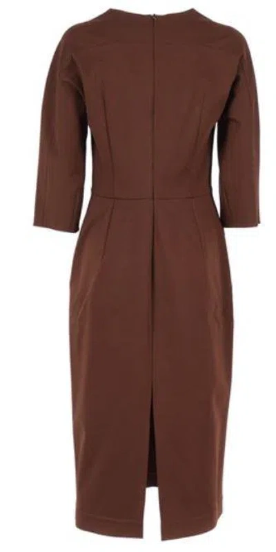 Fabiana Filippi Fitted Midi Dress With Stylish Cutouts In Brown