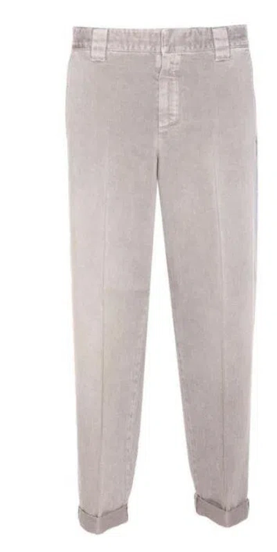 Golden Goose Trousers With Rolled Cuffs And Pockets In Gray