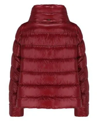 Herno Structured Bordeaux Polyamide Coat In White