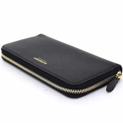 Pre-owned Burberry Black Leather Long Wallet (bi-fold) ()
