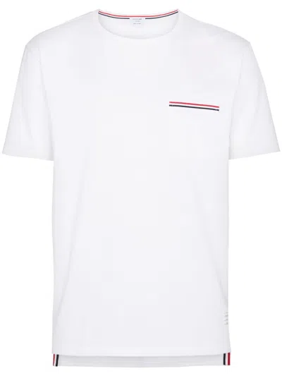 Thom Browne White Medium Weight Cotton Jersey T-shirt In White