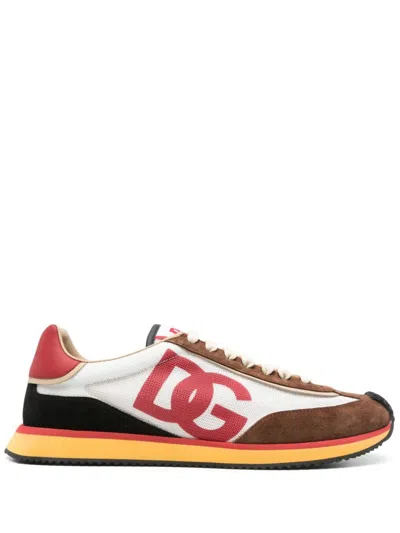 Dolce & Gabbana Mesh And Suede Dg Cushion Sneakers In Multi