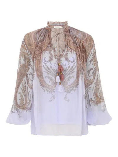 Zimmermann Blusa Hypnotic In Crepe Stampato   Donna In Multi