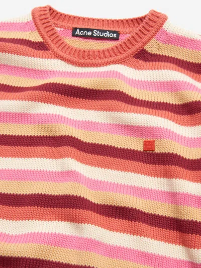 Acne Studios Kids Striped Knitted Jumper In Multi