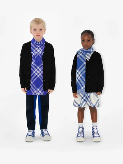 Burberry Boys Wool Knit Graham Cardigan In Black