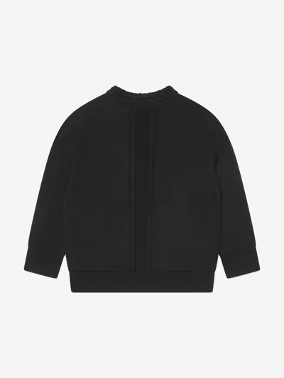 Burberry Boys Wool Knit Graham Cardigan In Black