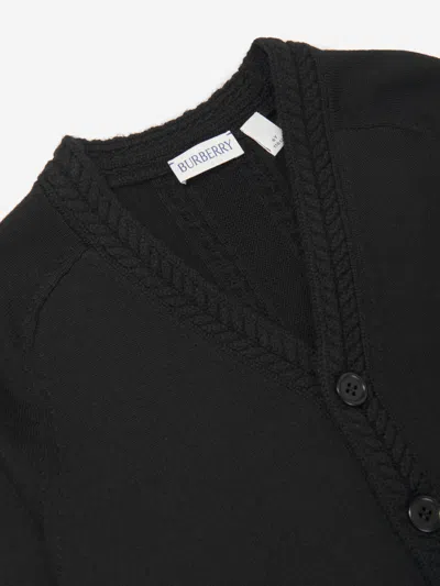 Burberry Boys Wool Knit Graham Cardigan In Black