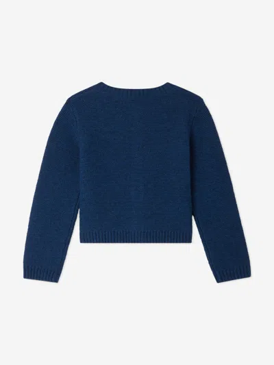 Bonpoint Girls Toscane Cardigan In Blue