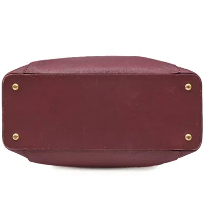 Pre-owned Cartier Bordeaux Red Color Leather Handbag Shoulder Bag ()