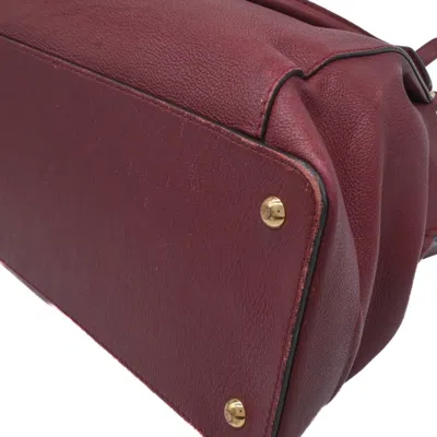 Pre-owned Cartier Bordeaux Red Color Leather Handbag Shoulder Bag ()