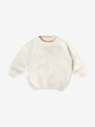 Enfant By 7am 7am Enfant Baby Fuzzy Boxy Sweater In White