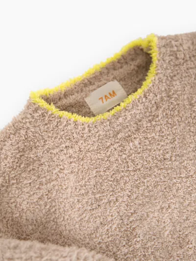 Enfant By 7am 7am Enfant Baby Fuzzy Boxy Sweater In Sand