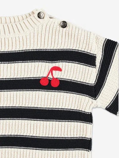 Bonpoint Girls Striped Ereni Jumper In White