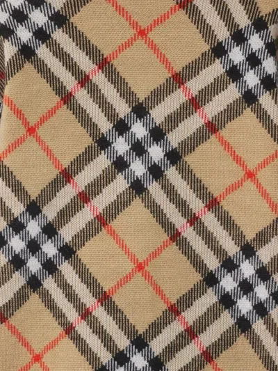 Burberry Baby Check Wool Cardigan In Neutral