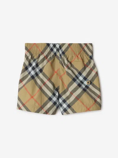 Burberry Nova-check Swim Shorts In Sand