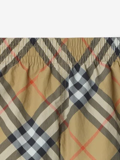 Burberry Nova-check Swim Shorts In Sand