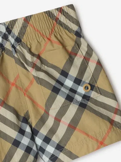 Burberry Nova-check Swim Shorts In Sand