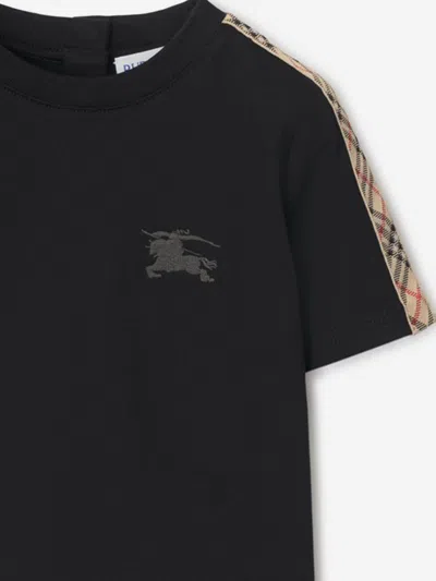 Burberry Baby Boys Cedar Check Tape T-shirt In Black