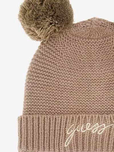 Guess Baby Hat And Mittens Set In Brown