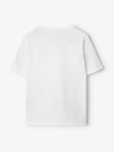 Burberry Girls Cedar Check Tape T-shirt In White