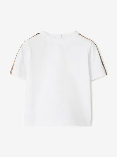Burberry Baby Girls Cedar Check Tape T-shirt In White