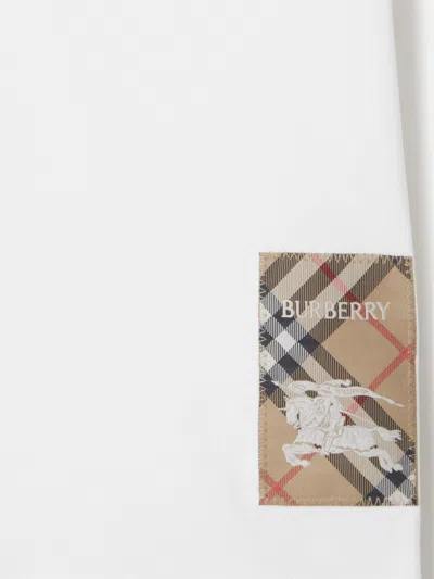 Burberry Girls Cedar Ekd Label T-shirt In White