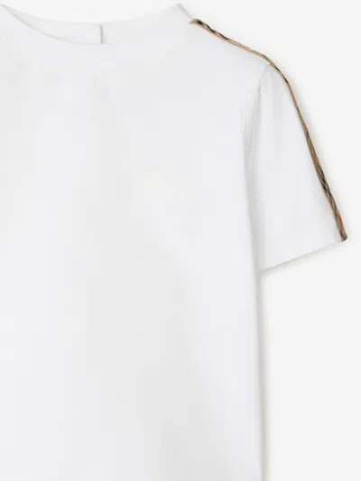 Burberry Baby Girls Cedar Check Tape T-shirt In White