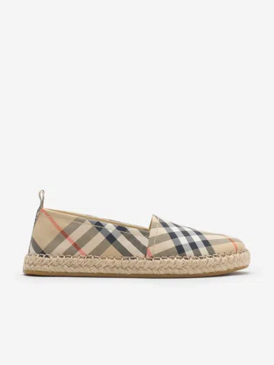 Burberry Kids Maidstone Twill Check Espadrilles In Multi