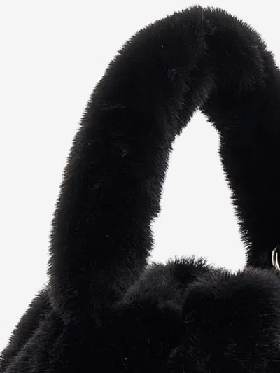 Guess Girls Faux Fur Shoulder Bag In Black