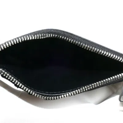 Pre-owned Celine Beige Black Leather Pvc Coin Purse/coin Case () In Multi