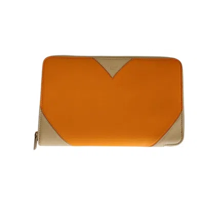 Pre-owned Celine Beige Yellow Leather Wallet (bi-fold) () In Multi