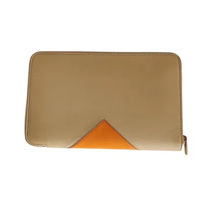 Pre-owned Celine Beige Yellow Leather Wallet (bi-fold) () In Multi