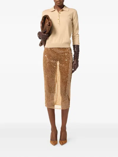 Elisabetta Franchi Midirock Mit Pailletten In Brown