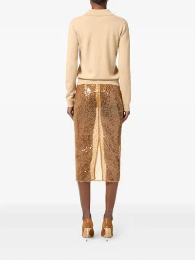 Elisabetta Franchi Midirock Mit Pailletten In Brown