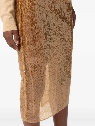 Elisabetta Franchi Midirock Mit Pailletten In Brown