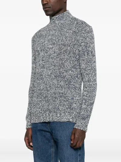 Tagliatore Melierter Rollkragenpullover In Gray