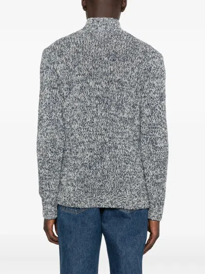 Tagliatore Melierter Rollkragenpullover In Gray