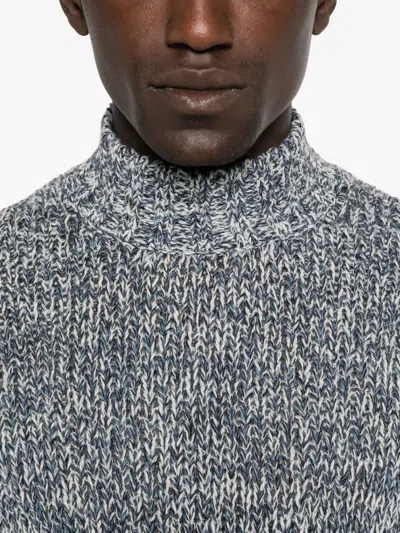 Tagliatore Melierter Rollkragenpullover In Gray