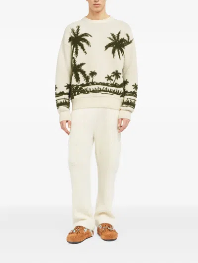 Alanui Pullover Mit Palmen-intarsien In Neutral