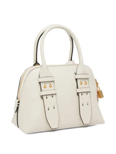 Pinko Leather Mini Escape Bag Bowling Bag In White