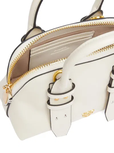 Pinko Leather Mini Escape Bag Bowling Bag In White