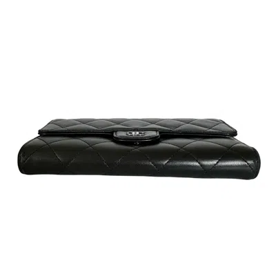 Pre-owned Chanel Black Long Bill Wallet (bi-fold) ()