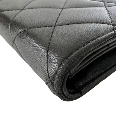 Pre-owned Chanel Black Long Bill Wallet (bi-fold) ()